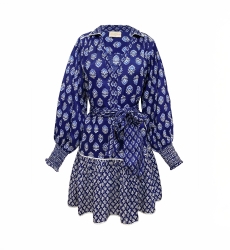 Abito corto Alix - blu navy - motivi bianchi - Miss June Paris - 6