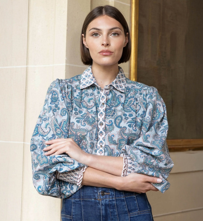 Alizee women's shirt - paisley pattern - Miss June Paris - 2