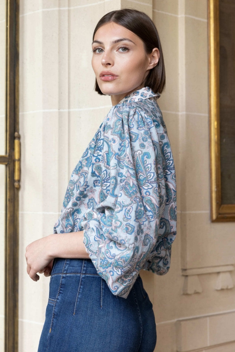 Camisa mujer Alizee - estampado cachemir - Miss June Paris - 1
