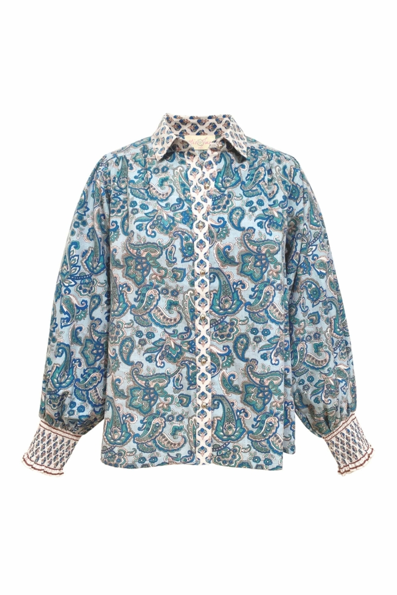 Camisa mujer Alizee - estampado cachemir - Miss June Paris - 6