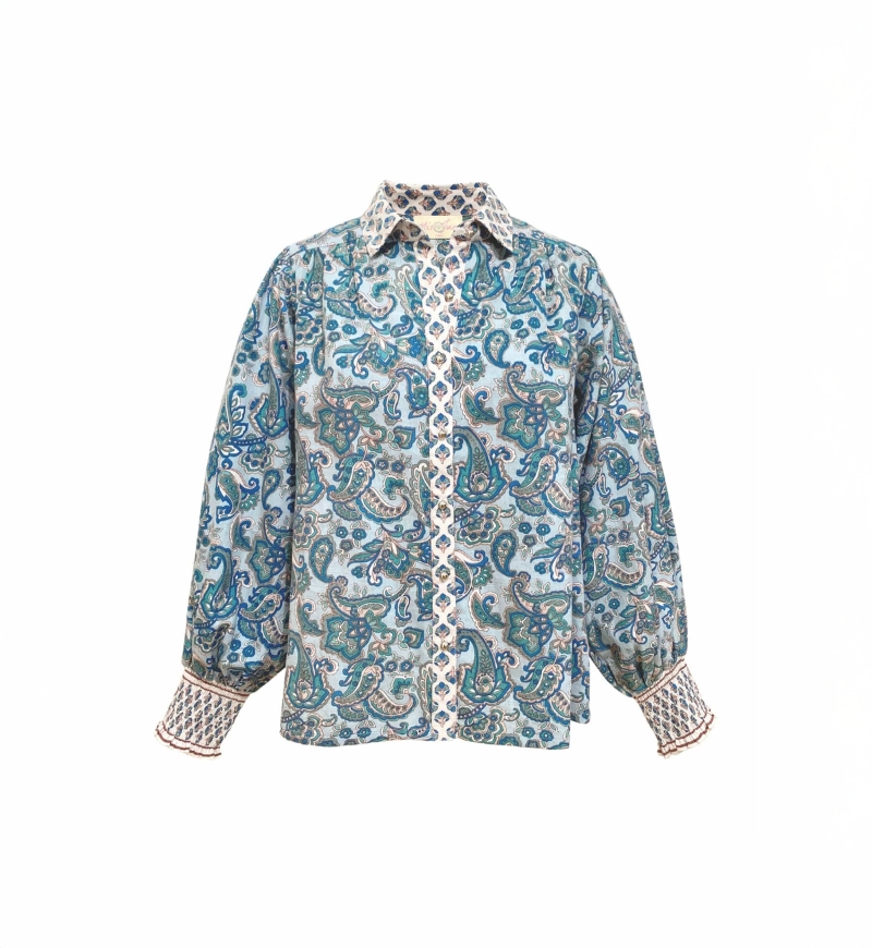 Chemise femme Alizée - motif cachemire - Miss June Paris - 6