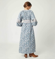 Robe longue Kim - 100% coton - boutons argentés - Miss June Paris - 5