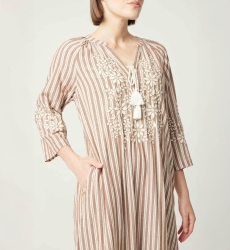 Langes Kleid Solene - lockerer Schnitt - 100% Baumwolle - Miss June Paris - 5