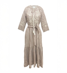 Langes Kleid Solene - lockerer Schnitt - 100% Baumwolle - Miss June Paris - 6