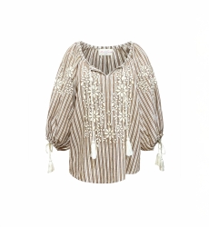 Camicetta Axelle - decorata con pompon - cotone - Miss June Paris - 6