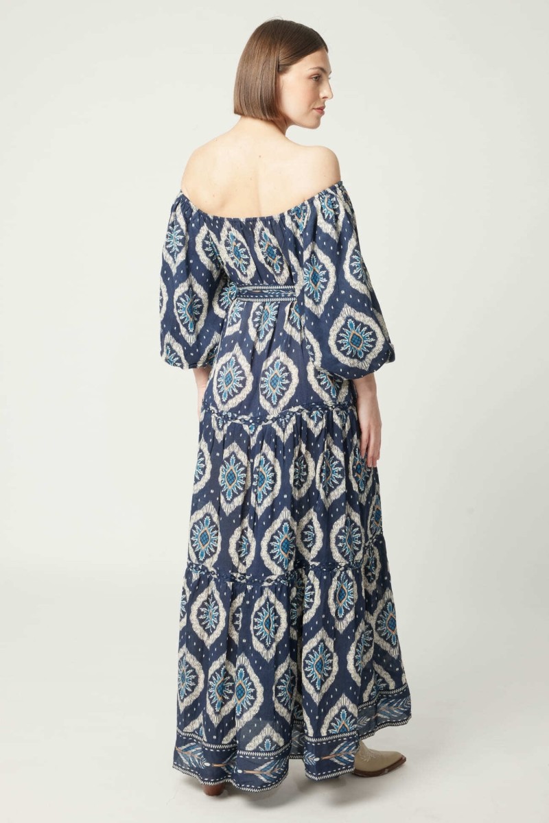 Lucille long dress - embroidered and flowing - Miss June Paris - 3