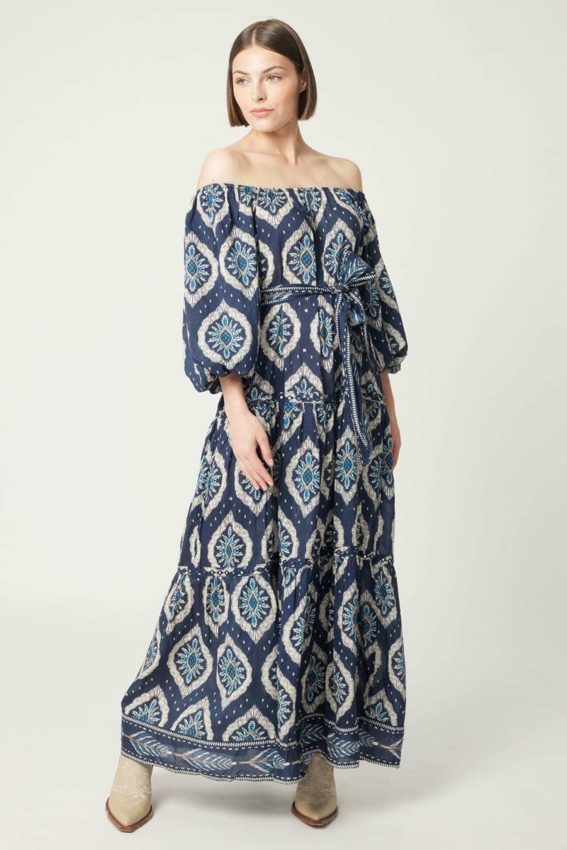 Lucille long dress - embroidered and flowing - Miss June Paris - 4