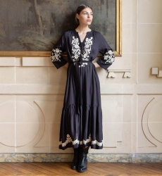 Abito lungo Louison - colore nero - Miss June Paris - 1