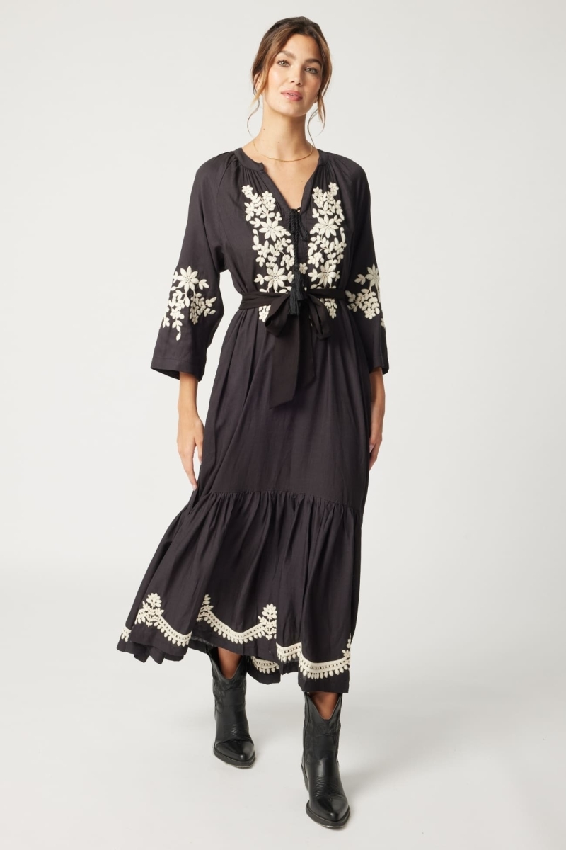 Abito lungo Louison - colore nero - Miss June Paris - 3