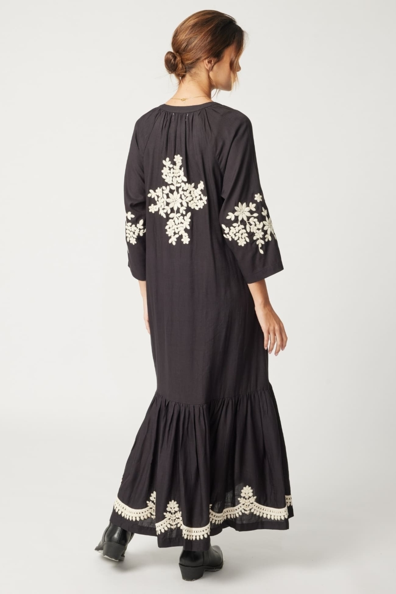 Abito lungo Louison - colore nero - Miss June Paris - 4