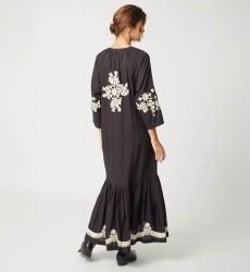 Abito lungo Louison - colore nero - Miss June Paris - 4