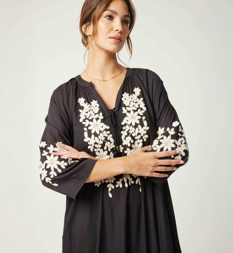 Abito lungo Louison - colore nero - Miss June Paris - 5