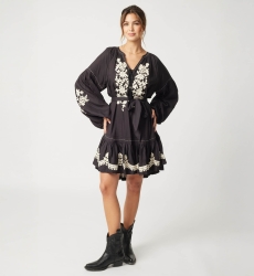 Schwarzes kurzes Kleid Anouk - Miss June Paris - 1