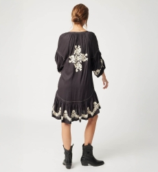 Schwarzes kurzes Kleid Anouk - Miss June Paris - 4