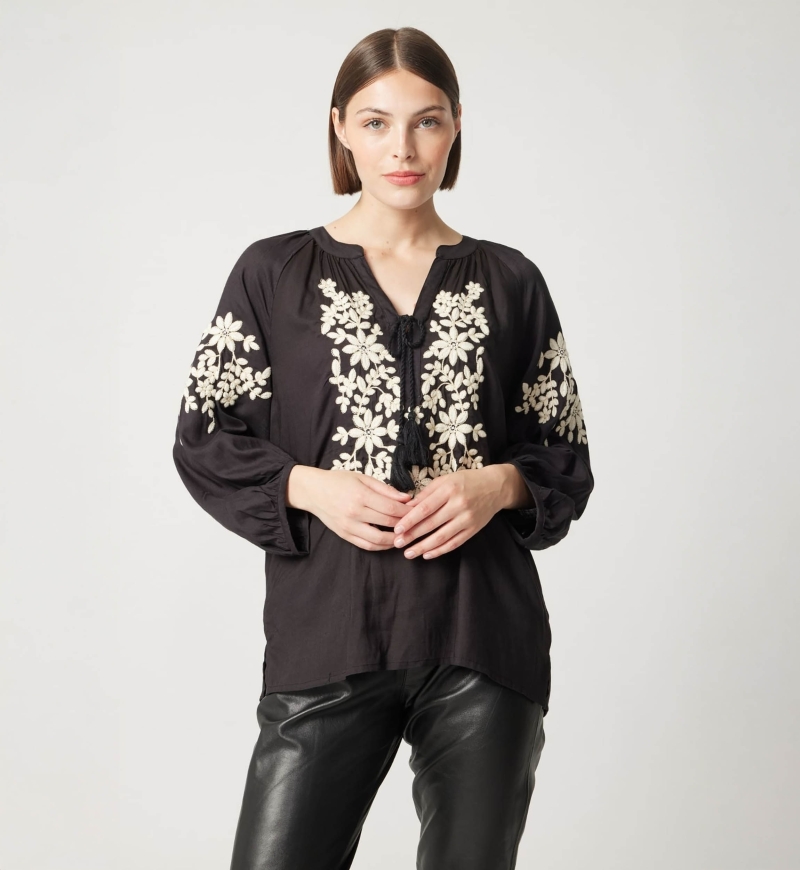 Schwarze Bluse Noémie - Miss June Paris - 3