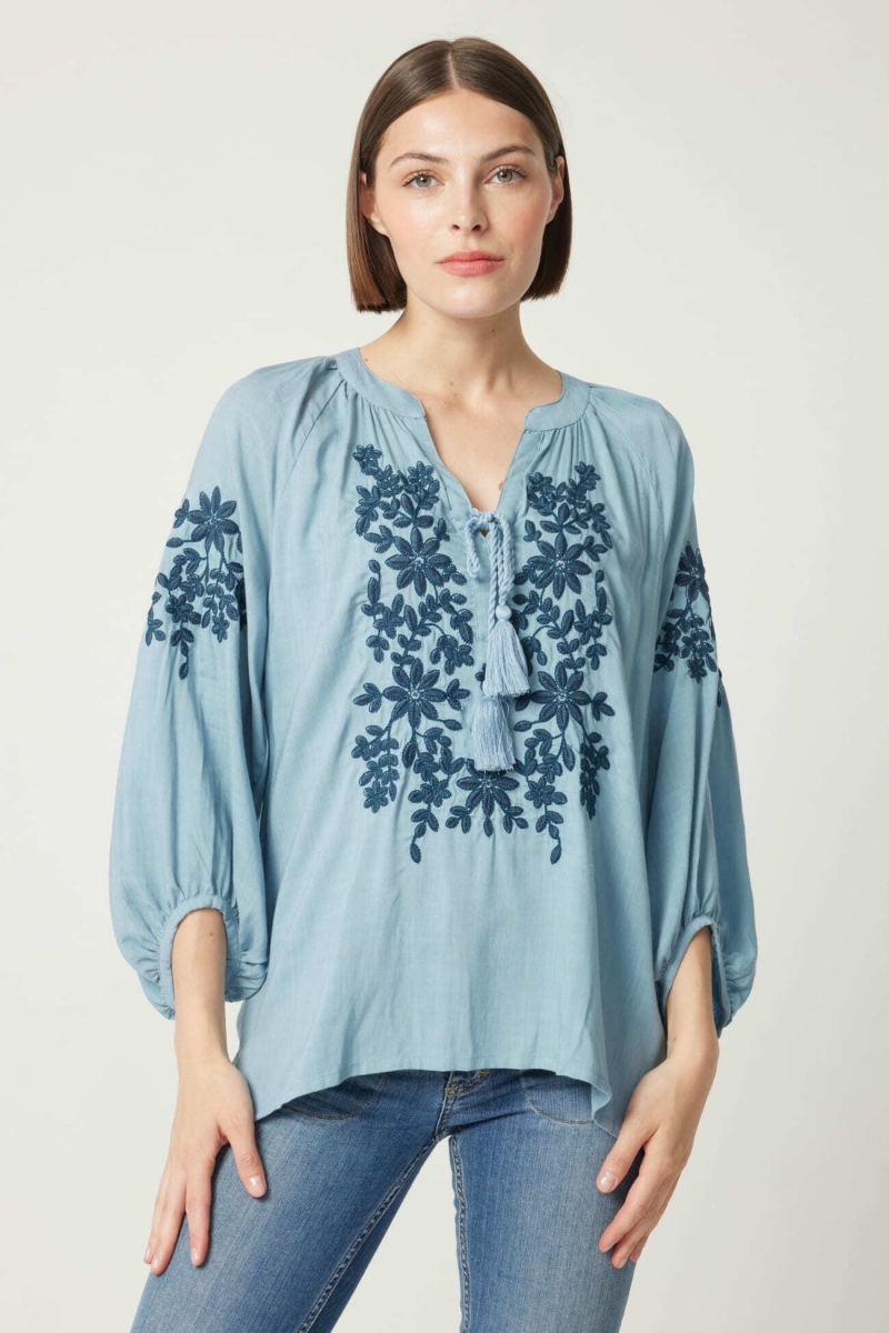 Noémie blaue Bluse - Miss June Paris - 3