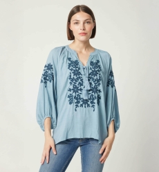 Blouse bleu Noémie - Miss June Paris - 3