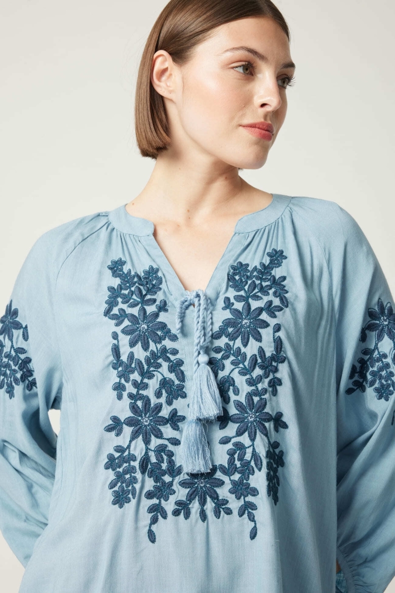 Blouse bleu Noémie - Miss June Paris - 5