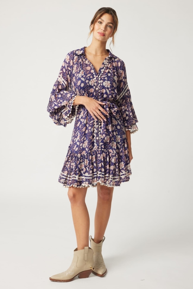 Kurzes Kleid Leonie - blumig - Miss June Paris - 2