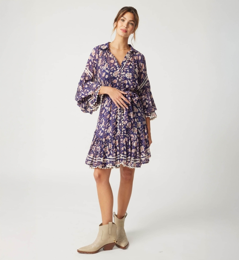 Kurzes Kleid Leonie - blumig - Miss June Paris - 2