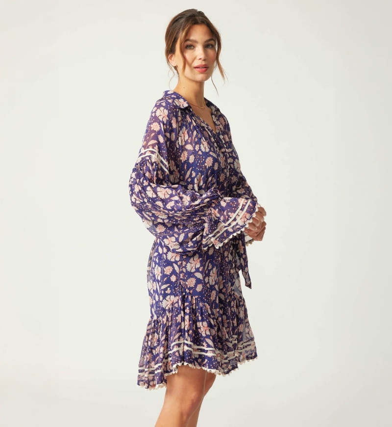 Kurzes Kleid Leonie - blumig - Miss June Paris - 3