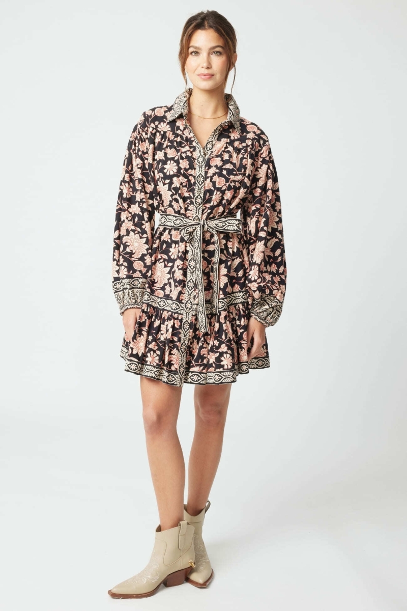 Robe courte Cassandra - motif fleuri - Miss June Paris - 3