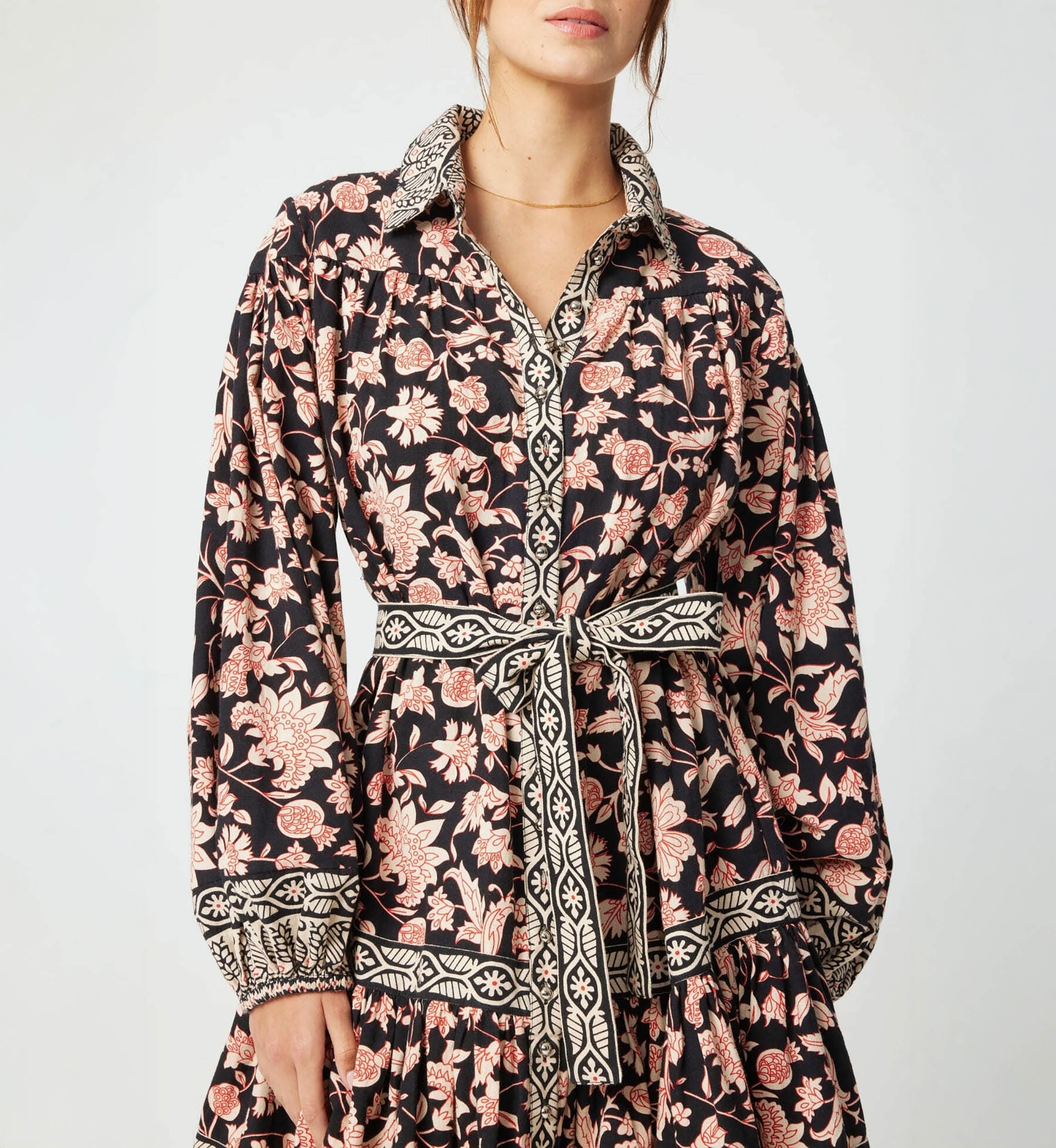 Robe courte Cassandra - motif fleuri - Miss June Paris - 5