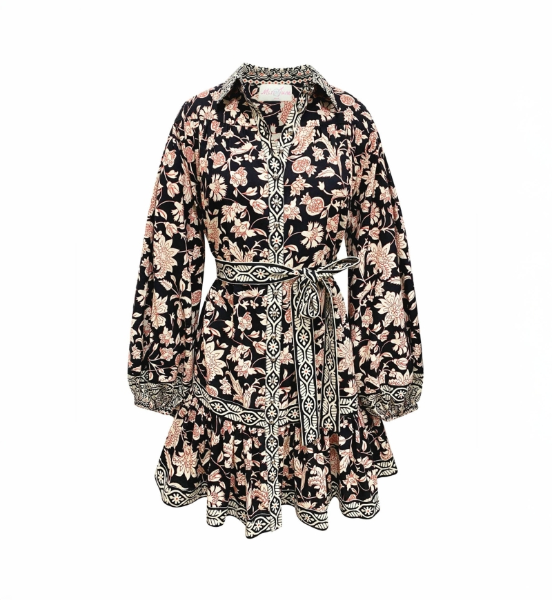 Kurzes Kleid Cassandra - Blumenmuster - Miss June Paris - 6