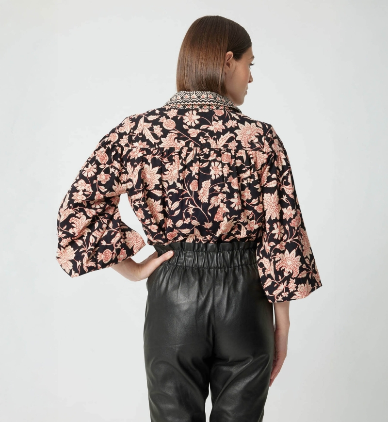 Camicia donna Éva in cotone - stampa floreale - Miss June Paris - 4