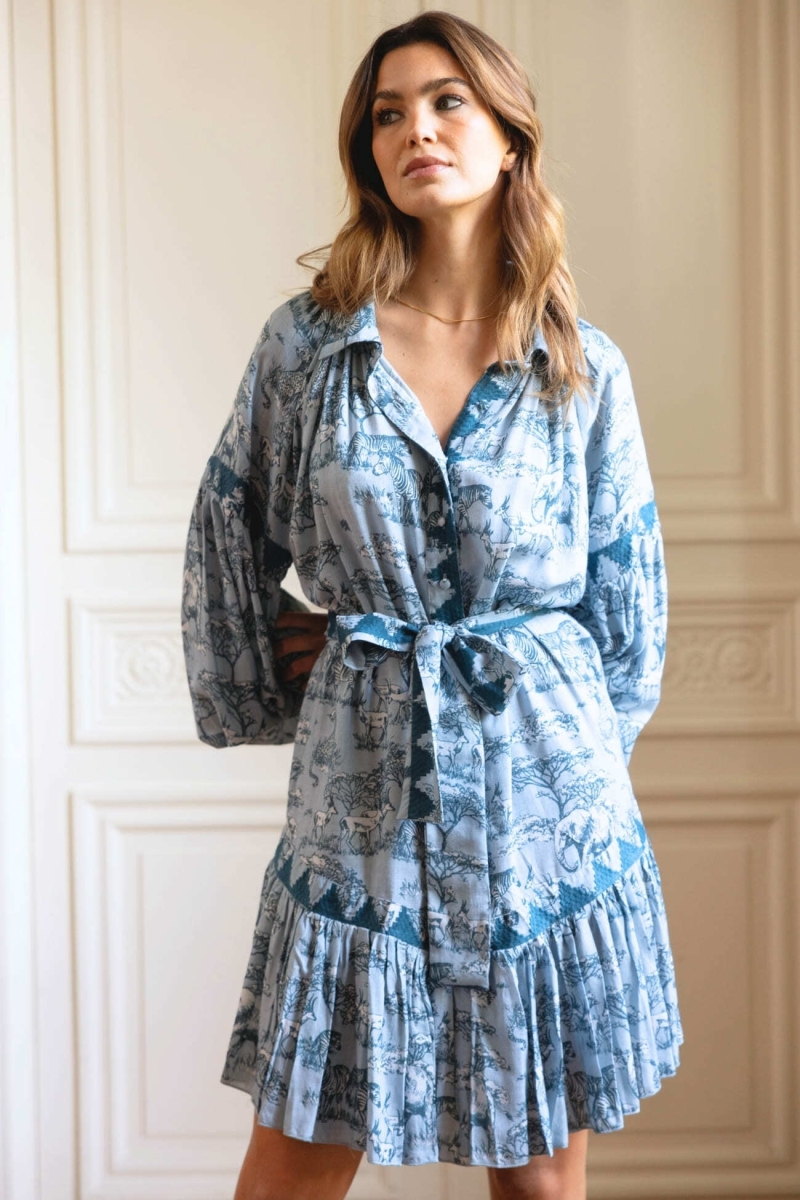 Robe courte Agathe - imprimé savane - Miss June Paris - 3