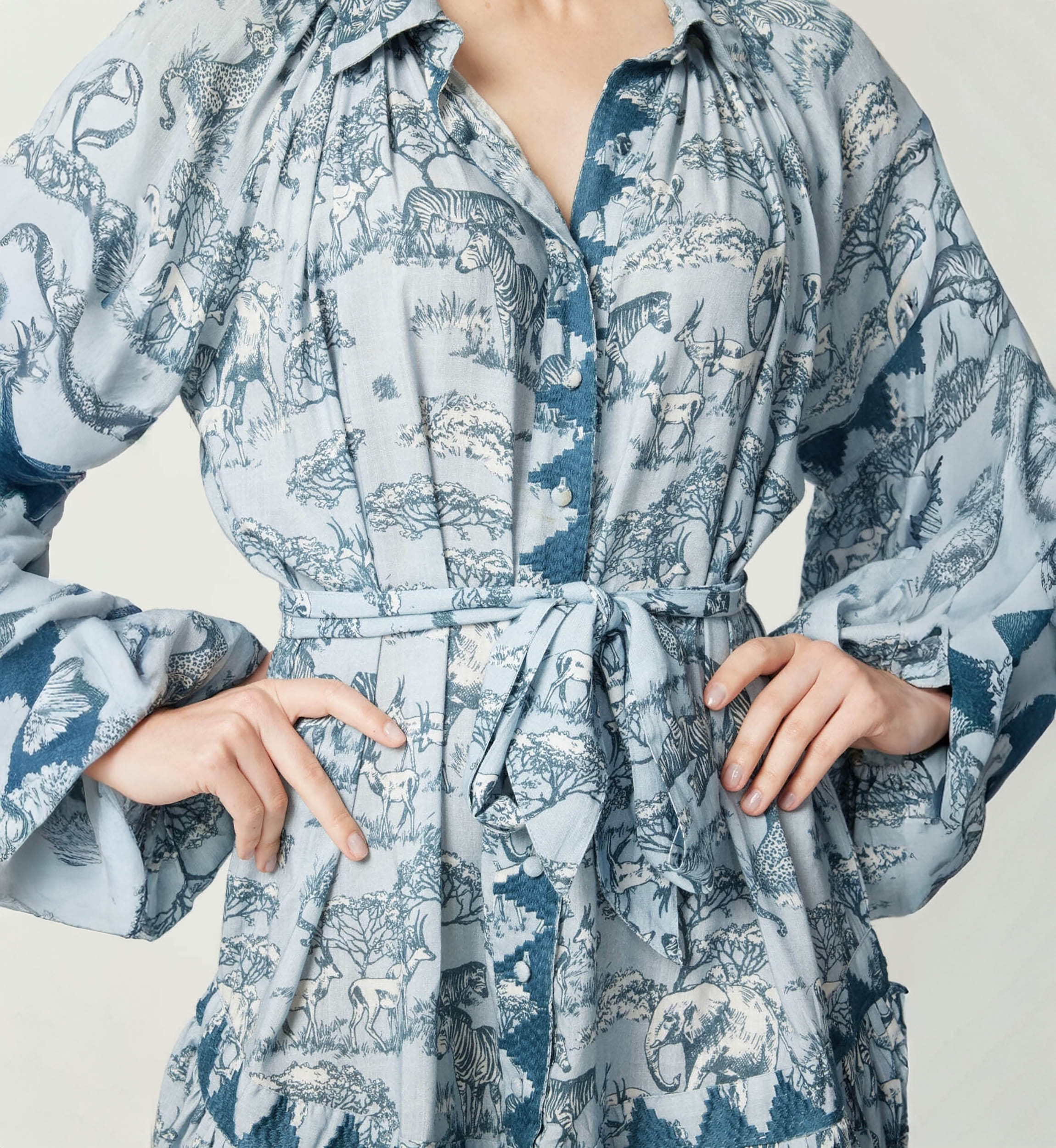 Kurzes Kleid Agathe - Savannen-Print - Miss June Paris - 5