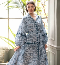 Vestido longo Lila - estampa savana - Miss June Paris - 2