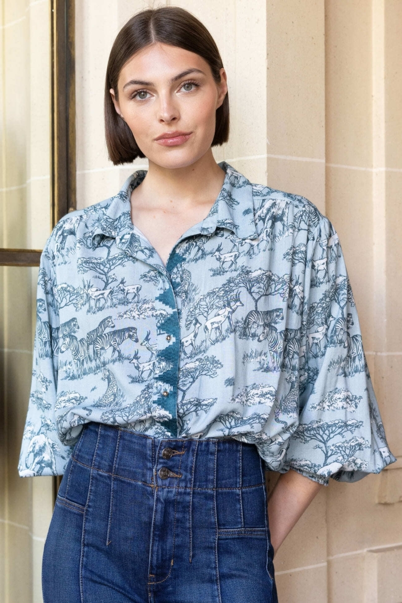 Camicia donna Maé stampa savana - Miss June Paris - 3