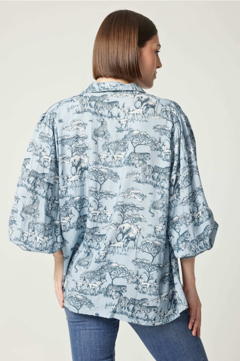 Camisa mujer Maé estampado sabana  - Miss June Paris - 5