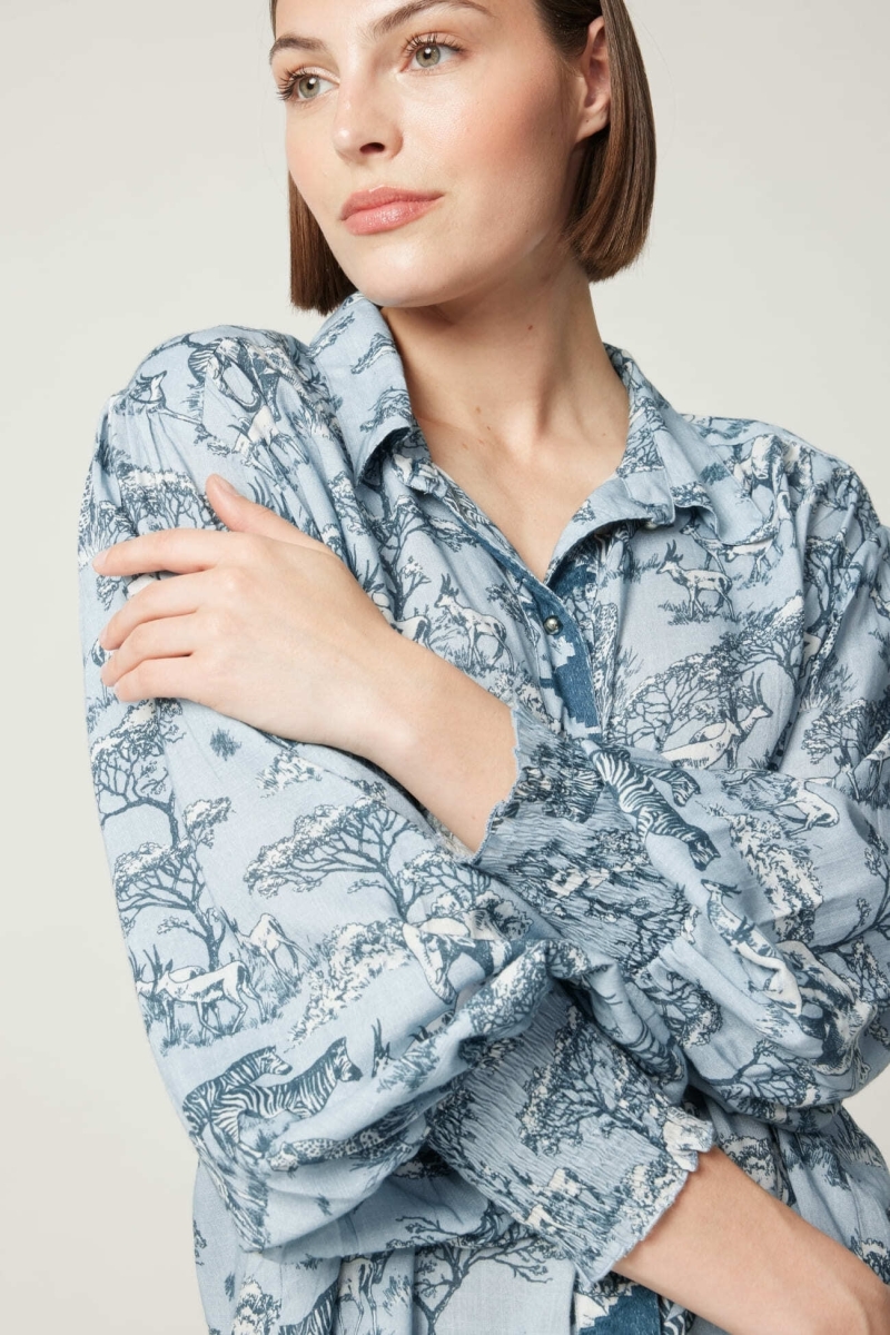 Camisa mujer Maé estampado sabana  - Miss June Paris - 1