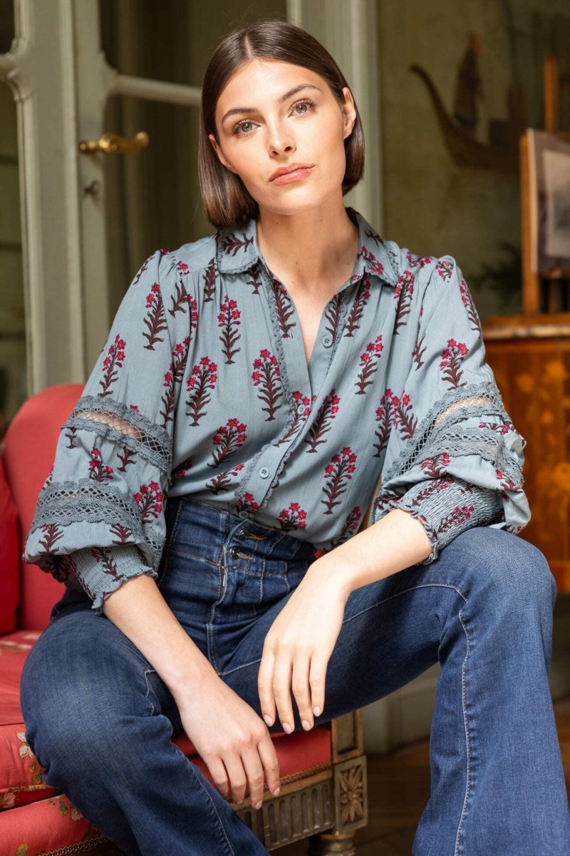 Camisa mujer Hermine - estampado floral - Miss June Paris - 2