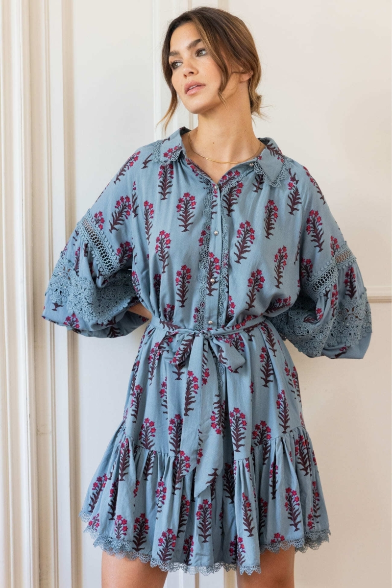 Robe Courte Salomé imprimé floral - Miss June Paris - 3