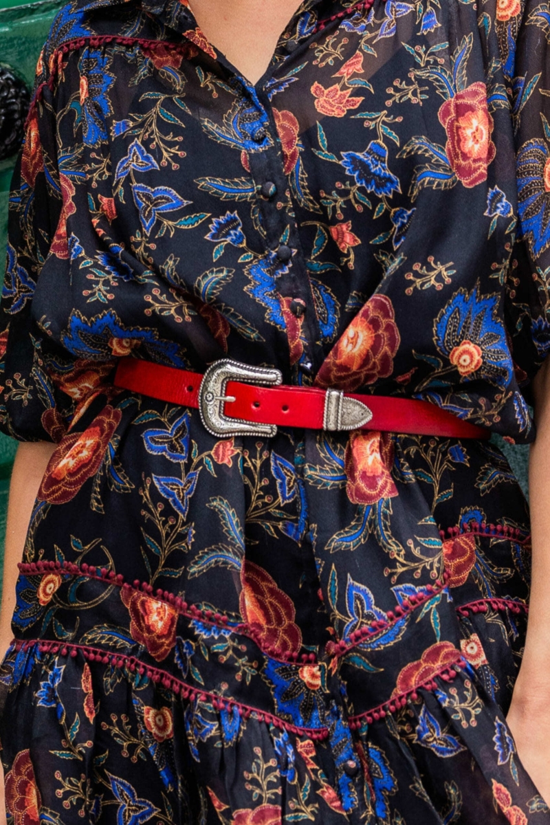 Ceinture Cuir Riley Rouge - Miss June Paris - 6