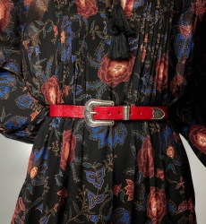 Cintura in Pelle Riley Rossa - Miss June Paris - 7