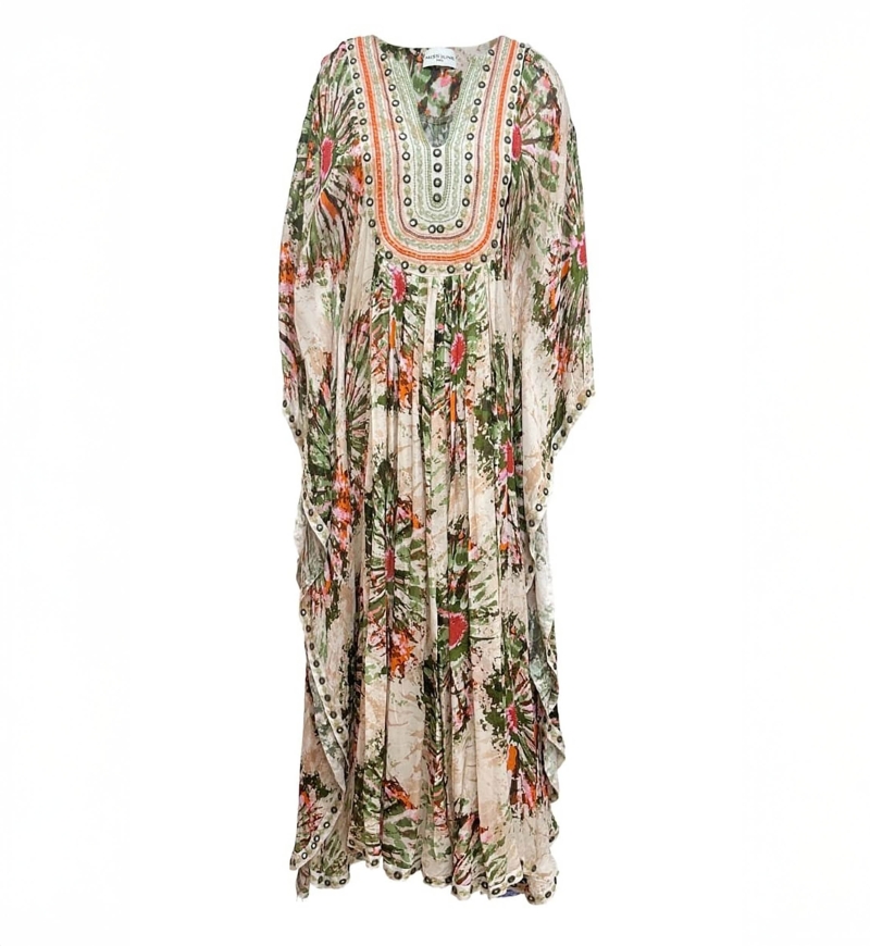 Miss June Kaftan Mavis Dress in Green