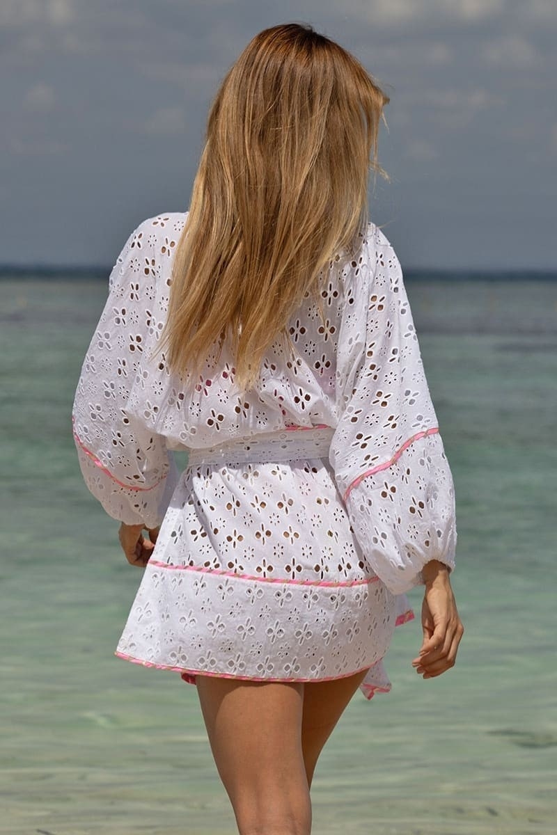 Kimono Kurz Windy - Neon Weiß - Miss June Paris - 2