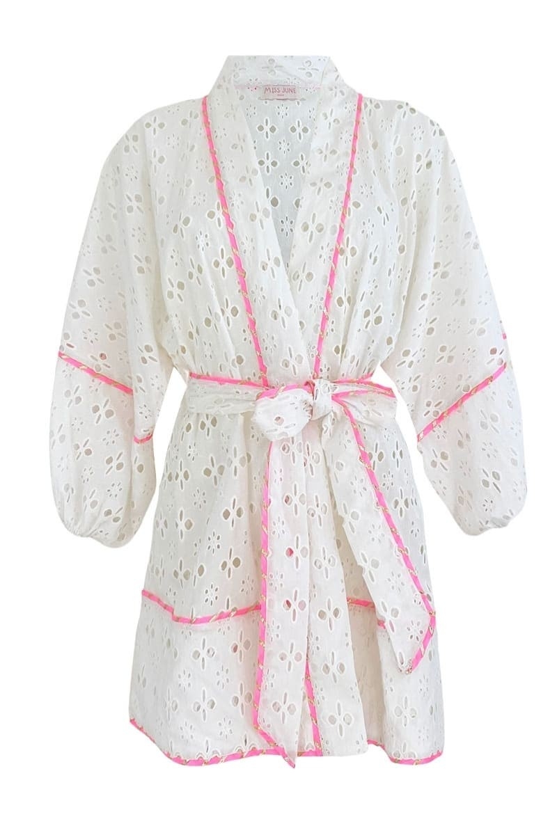 Kimono Kurz Windy - Neon Weiß - Miss June Paris - 6