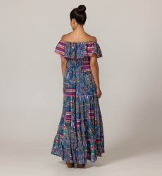 Langes Ariana-Kleid mit freien Schultern - 100 % Modal - Miss June Paris - 4