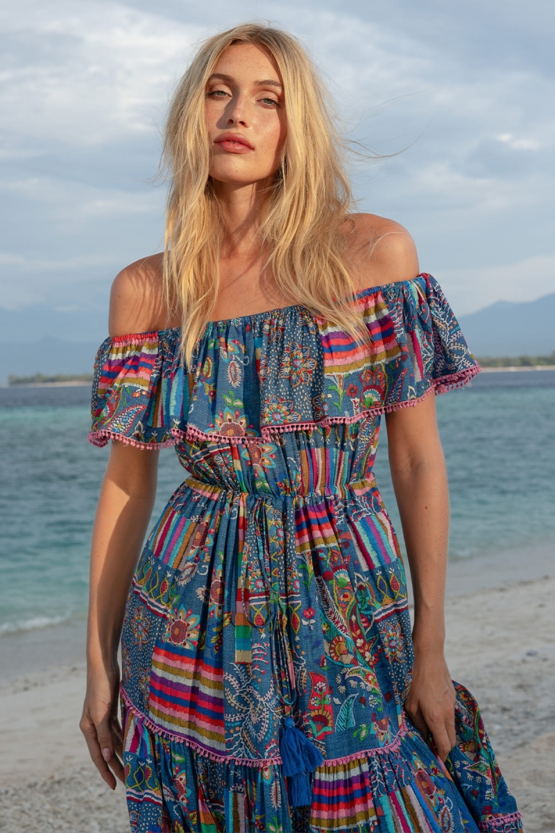Abito lungo Ariana con spalle scoperte - 100% modal - Miss June Paris - 2