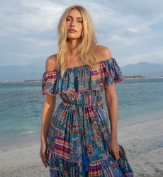 Abito lungo Ariana con spalle scoperte - 100% modal - Miss June Paris - 2