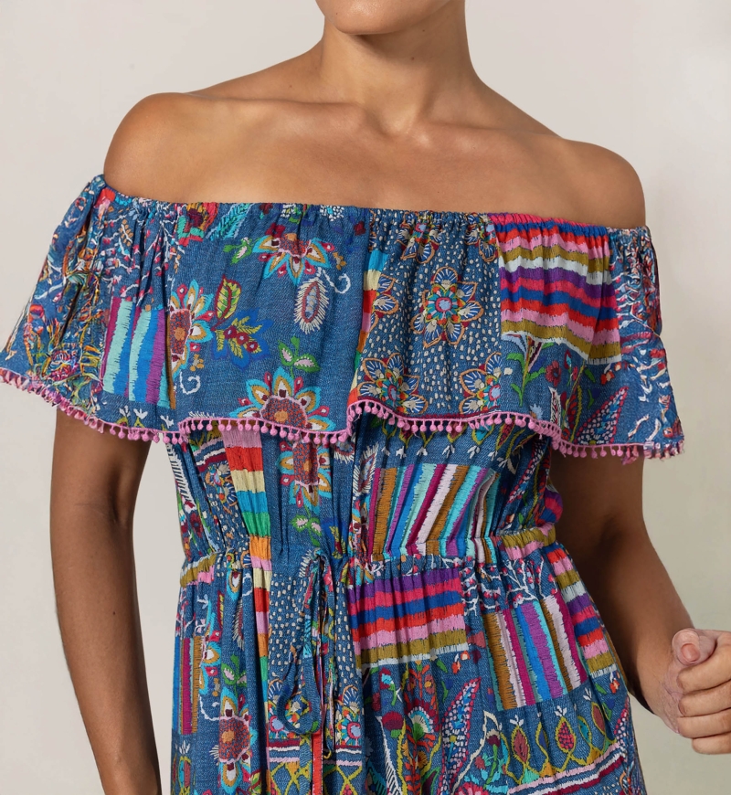 Robe longue Ariana à épaules dénudées - 100% modal - Miss June Paris - 5