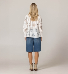 Camicia Farah - Ricamo inglese stellato - 100% cotone - Miss June Paris - 4