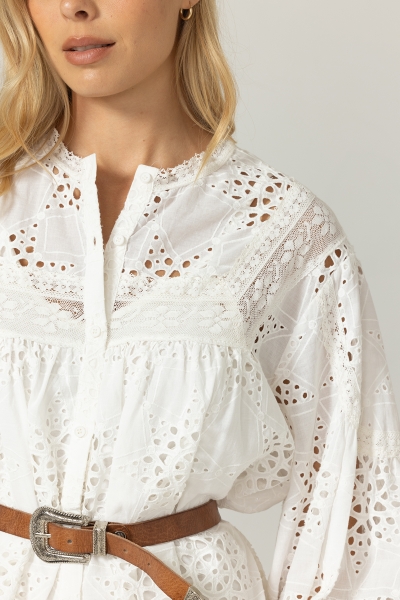 Hazal Shirt - English embroidery - 100% cotton - Miss June Paris - 5