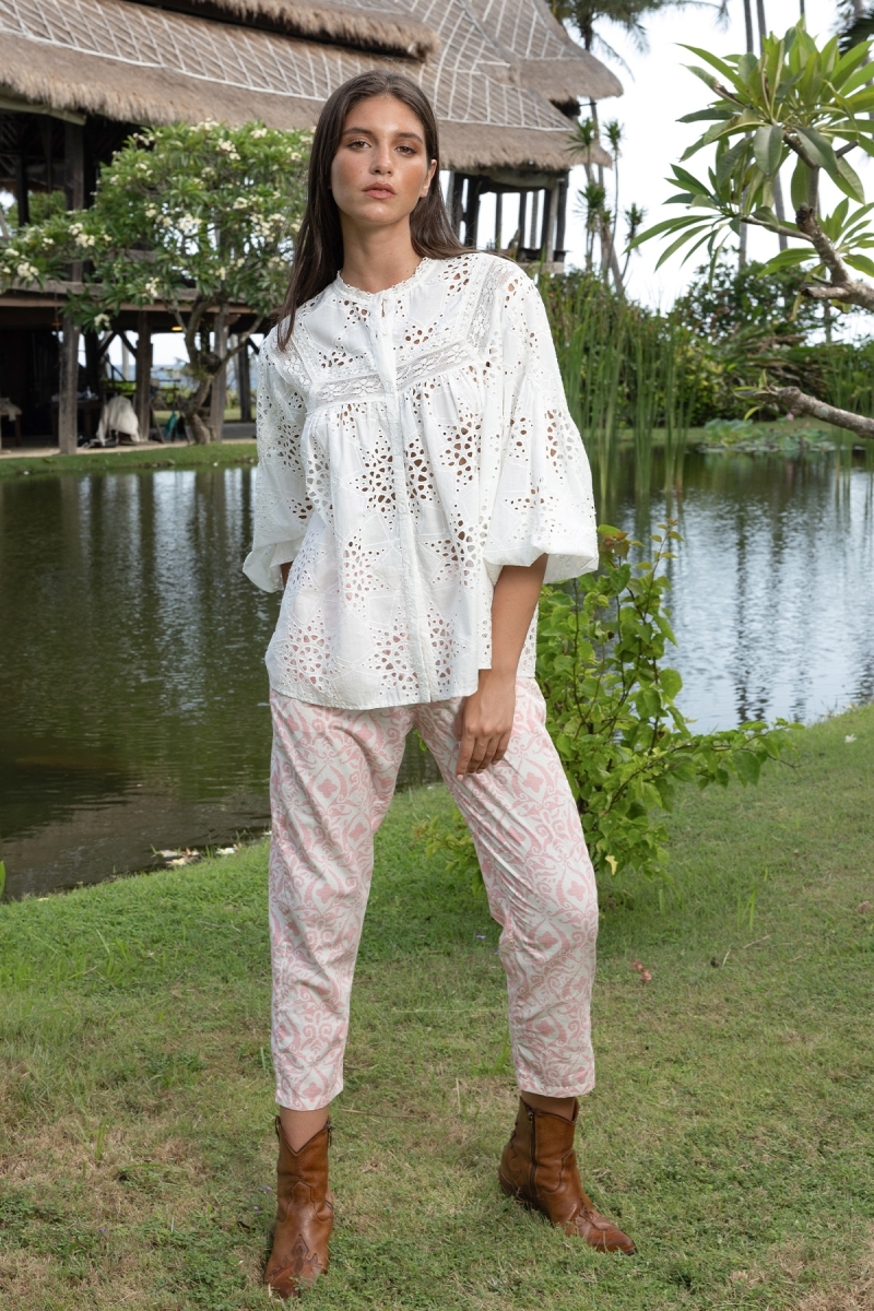 Camicia Hazal - Ricamo inglese - 100% cotone - Miss June Paris - 2