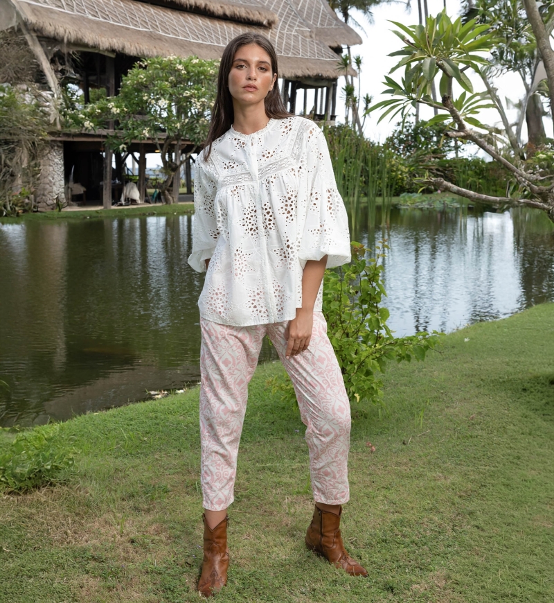 Camicia Hazal - Ricamo inglese - 100% cotone - Miss June Paris - 2